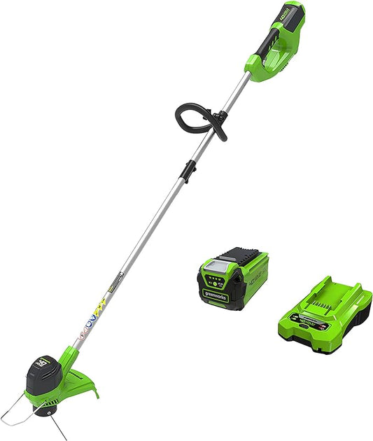 Greenworks 40V 12" Cordless String Trimmer, 2.0Ah Battery and Charger Included-VerdiqueGarden