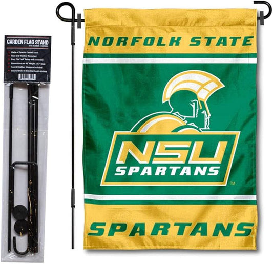 College Flags & Banners Co. Norfolk State Spartans Garden Flag with Stand Holder-VerdiqueGarden