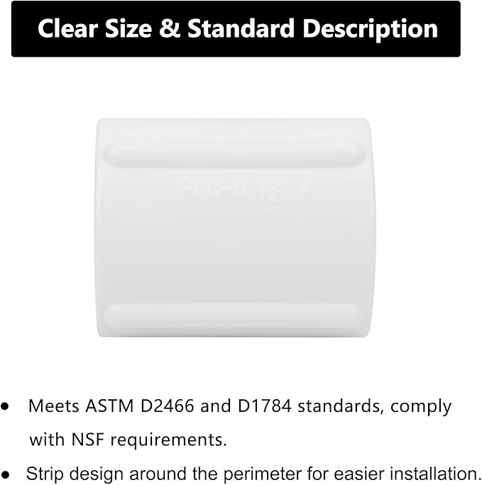 10Pack 1/2" Double Female Thread PVC Pipe Coupling Adapter Pipe Fitting Connector SCH40 1/2Inch Female to Female Threaded PVC Coupling Pipe Fitting for Sprinkler,Irrigation,Swimming Pools-VerdiqueGarden