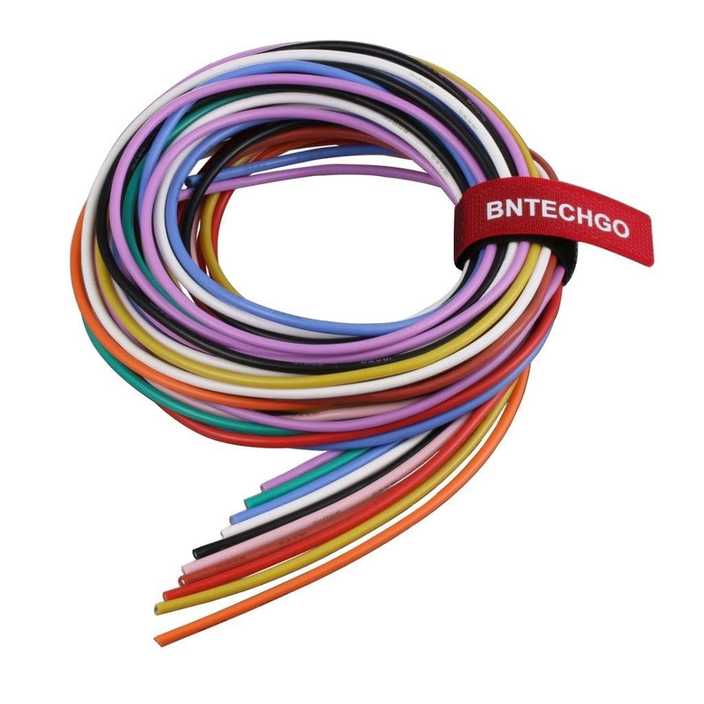 BNTECHGO 16 Gauge Silicone Wire Kit 10 Color Each 5 ft Flexible 16 AWG Stranded Tinned Copper Wire-VerdiqueGarden