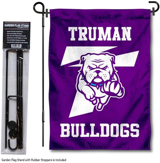 College Flags & Banners Co. Truman State Garden Flag with Pole Stand Holder-VerdiqueGarden