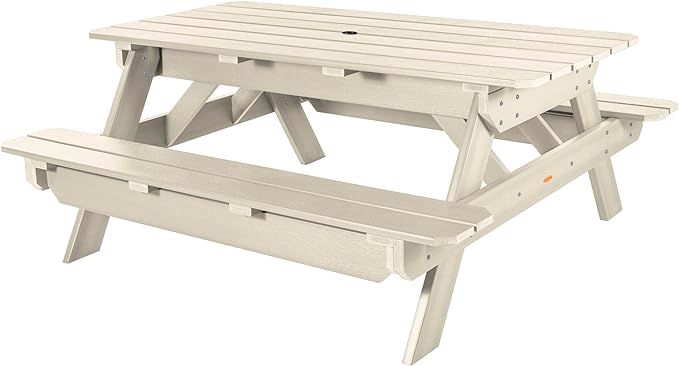 highwood Hometown Picnic Table, 6 Foot, Whitewash-VerdiqueGarden
