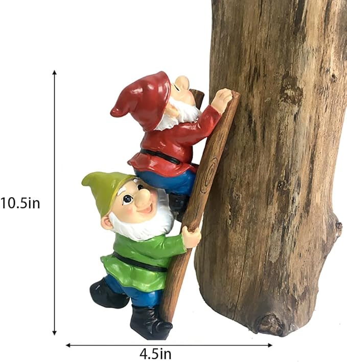 10.5'' Funny Garden Gnomes Statues, Weather-Proof Large Resin Outdoor Decor Garden Sculptures Cute Yard Decorations,Ideal Ornament for Outside Pond Pool Patio Front Porch Backyard-VerdiqueGarden