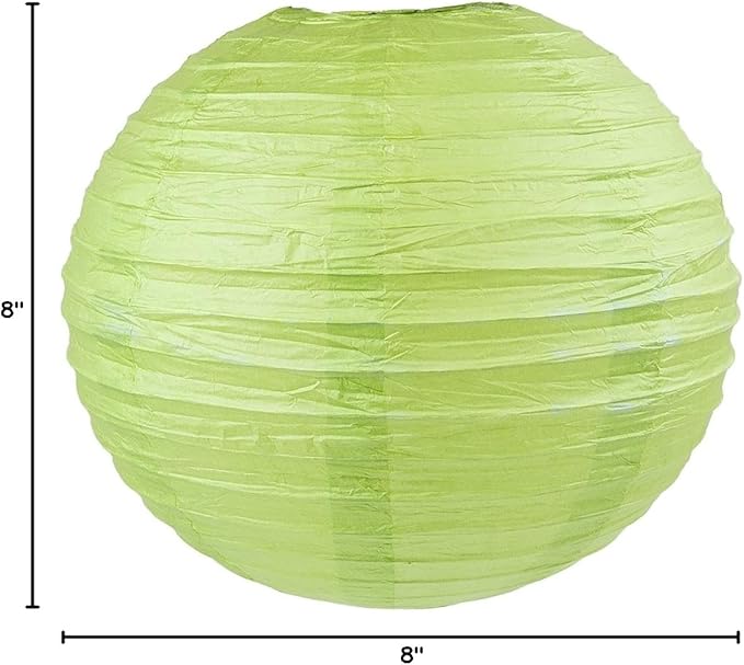 WYZworks - Round Paper Lanterns 10 Pack (Green Grape, 8") - Hanging Paper Lanterns Lamp for Wedding, Birthday, Party and Home Decorations with 8", 10", 12", 16" Option-VerdiqueGarden