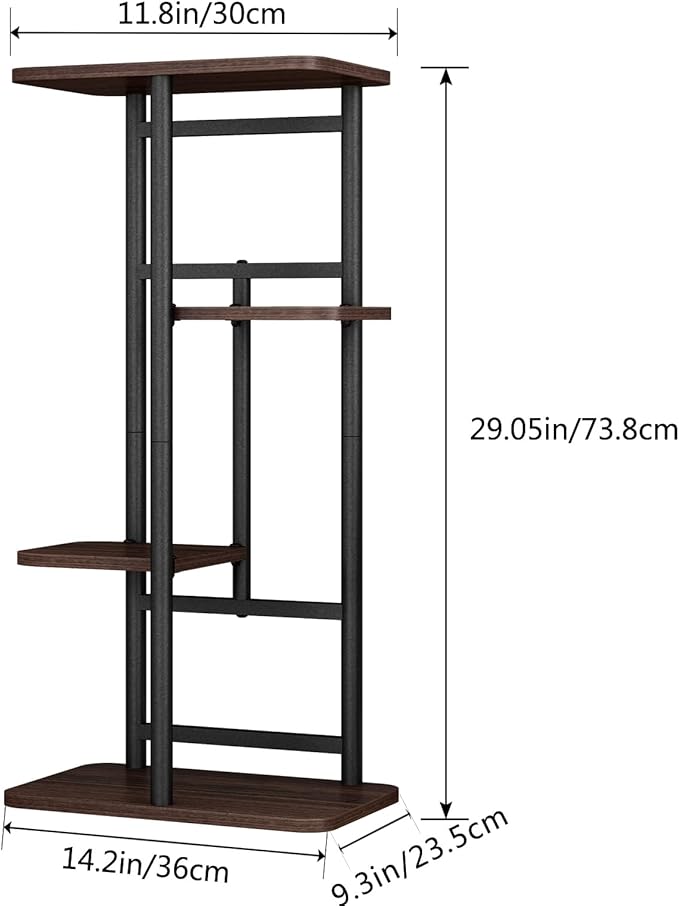 LINZINAR Plant Stand 4 Tier 5 Potted Indoor Plant Shelf Multiple Stands for Garden Corner Balcony Living Room-VerdiqueGarden