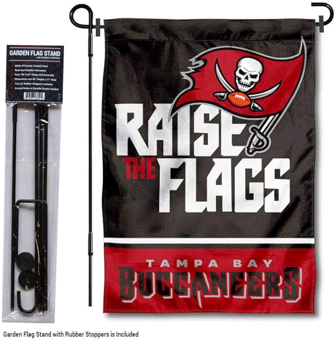 WinCraft Tampa Bay Buccaneers Raise The Flags Garden Flag and Pole Stand Holder-VerdiqueGarden