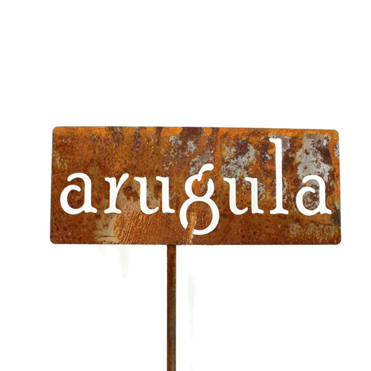 Classic Metal Garden Markers 19 Inches Tall (arugula, Naturally Rusted)-VerdiqueGarden