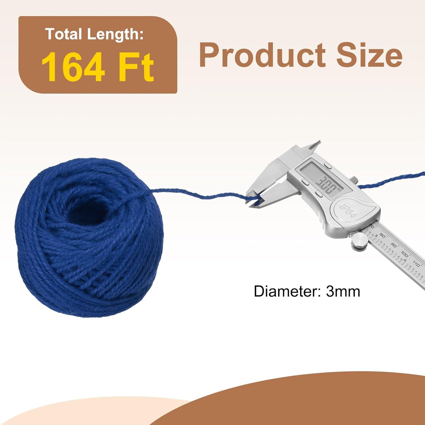 uxcell 164 Feet Natural Jute Twine String,3mm Thin Garden Twine Rope Colored Plant String Cord for DIY Art Crafts Gift Wrapping Decoration Packing Gardening Plant Hanger,Blue-VerdiqueGarden