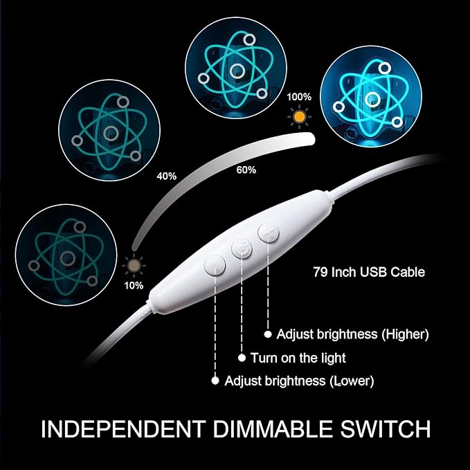 Molecule Neon Sign Blue White Led Neon Lights Neon Bar Signs for Wall Decor USB Light Up Sign Neon Molecular Structure Signs for Boys Room Party Kids Room Birthday-VerdiqueGarden