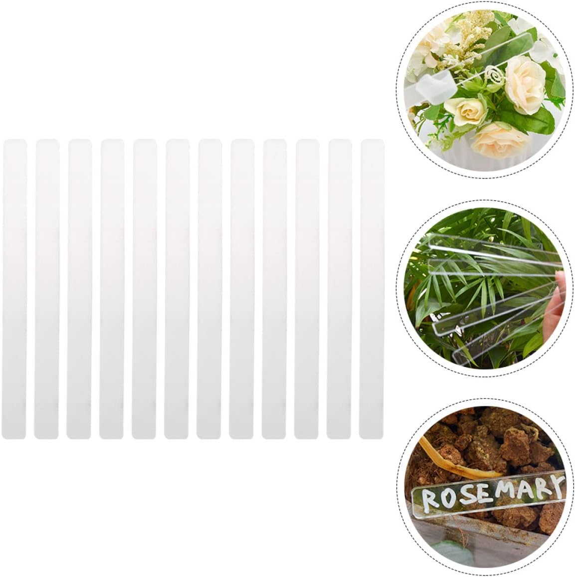 48 pcs Pot Clear Blank Ground Identifier Tag for Acrylic Outdoor Label Markers Garden Labels Identification Label: DIY Plant Gardening Weatherproof Vegetables Stakes-VerdiqueGarden