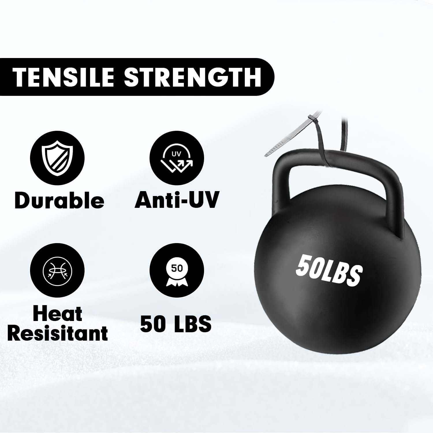 Zip Ties, KAMOTA 1500pcs 12 Inch Heavy Duty Self-Locking Nylon Zip Ties, Black Cable Ties with 50lb Tensile Strength, UV Resistant Cable Tie for Indoor and Outdoor Use-VerdiqueGarden