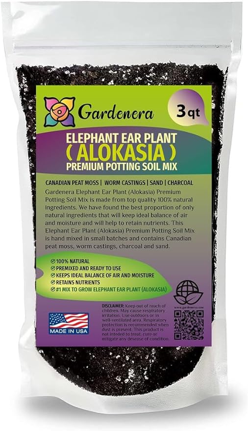 Elephant Ear Plant Potting Soil - Professional Grade Mix for Lush and Healthy Alokasia Plants - 3 Quart-VerdiqueGarden