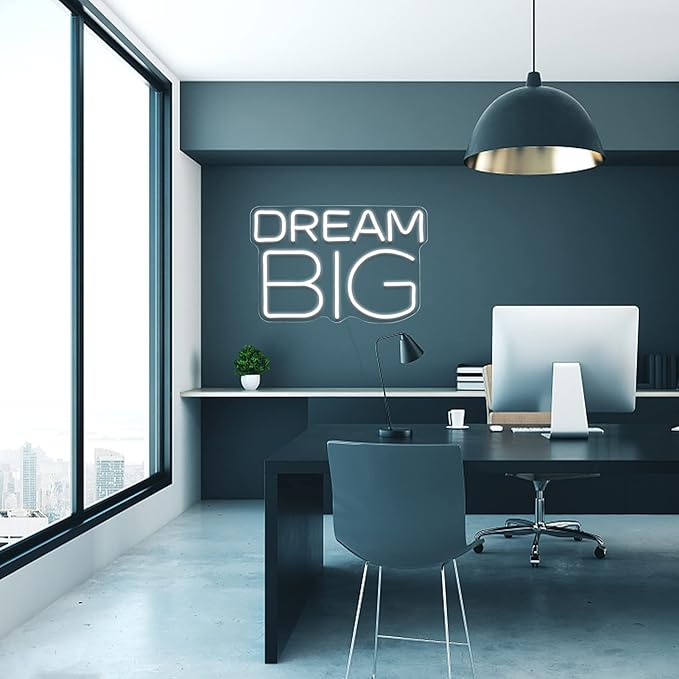 Dream-Big Neon Sign For Wall Decor In Bedroom or Bar,Dream Led Neon Sign For Birthday Gifts,Festivals Decoration,Party Sign Hang on Wall 15 * 9.8inches-VerdiqueGarden