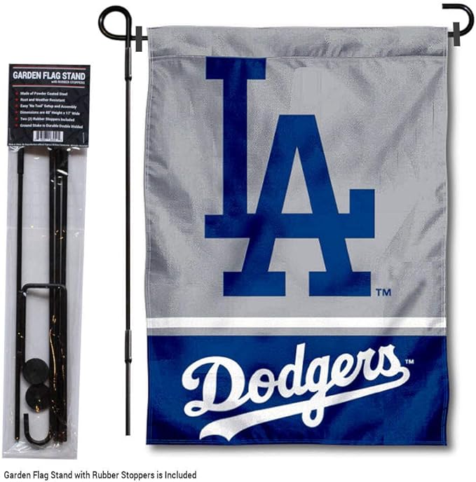 WinCraft Los Angeles Dodgers Garden Flag with Stand Holder-VerdiqueGarden