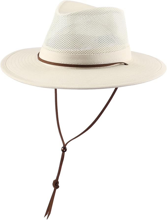 Home Prefer Cotton Summer Fedora Hat Wide Brim Sun Hats for Men Women UPF 50+ Sun Protection Cap for Fishing Hiking-VerdiqueGarden