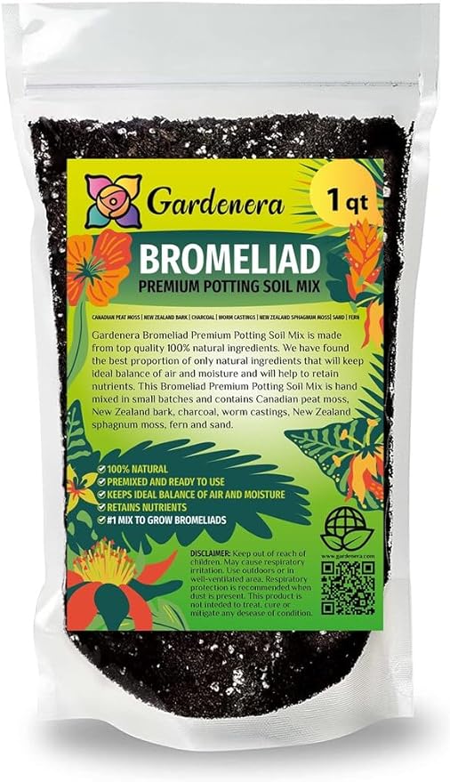Premium Bromeliad Potting Mix - Nourish Your Bromeliads for Vibrant Growth and Stunning Colors - 1 Quart-VerdiqueGarden