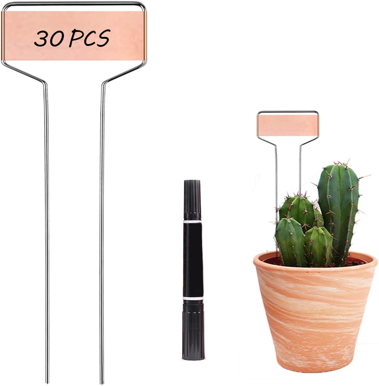 30pcs Plant Labels Copper Plant Markers for Outdoor Plants 6inch Plant Labels for Seedlings Outdoor Garden Waterproof Plant Tags and Labels for Flower Vegetable Herbs Greenhouse (6 in, Copper)-VerdiqueGarden