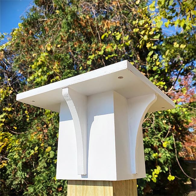 Clubhouse Bird House with Decorative Post Mounting Bracket-VerdiqueGarden
