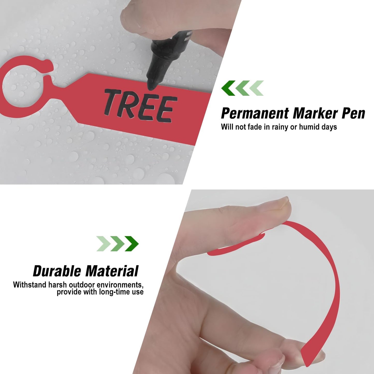 Plant Labels Yuanling 100Pcs Plastic Waterproof Plant Tree Tags Nursery Garden Markers for Indoor Outdoor Gardening Plants Vegetables Flowers Potted (Red Color with 1 Marker Pen)-VerdiqueGarden