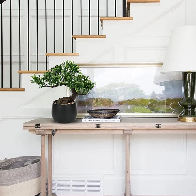 Artificial Bonsai Tree Juniper Faux Plants Indoor Fake Plants Decor with Ceramic Pots for Home Table Office Desk Bathroom Shelf Bedroom Living Room Farmhouse Decorations-VerdiqueGarden