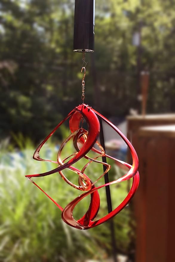 Red Carpet Studios 31092 Cosmix Wind Spinner Double Helix, 14-Inch, Red &Copper-VerdiqueGarden