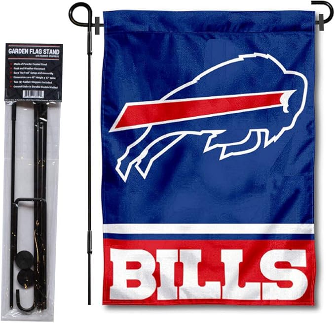WinCraft Buffalo Bills Garden Flag with Stand Holder-VerdiqueGarden