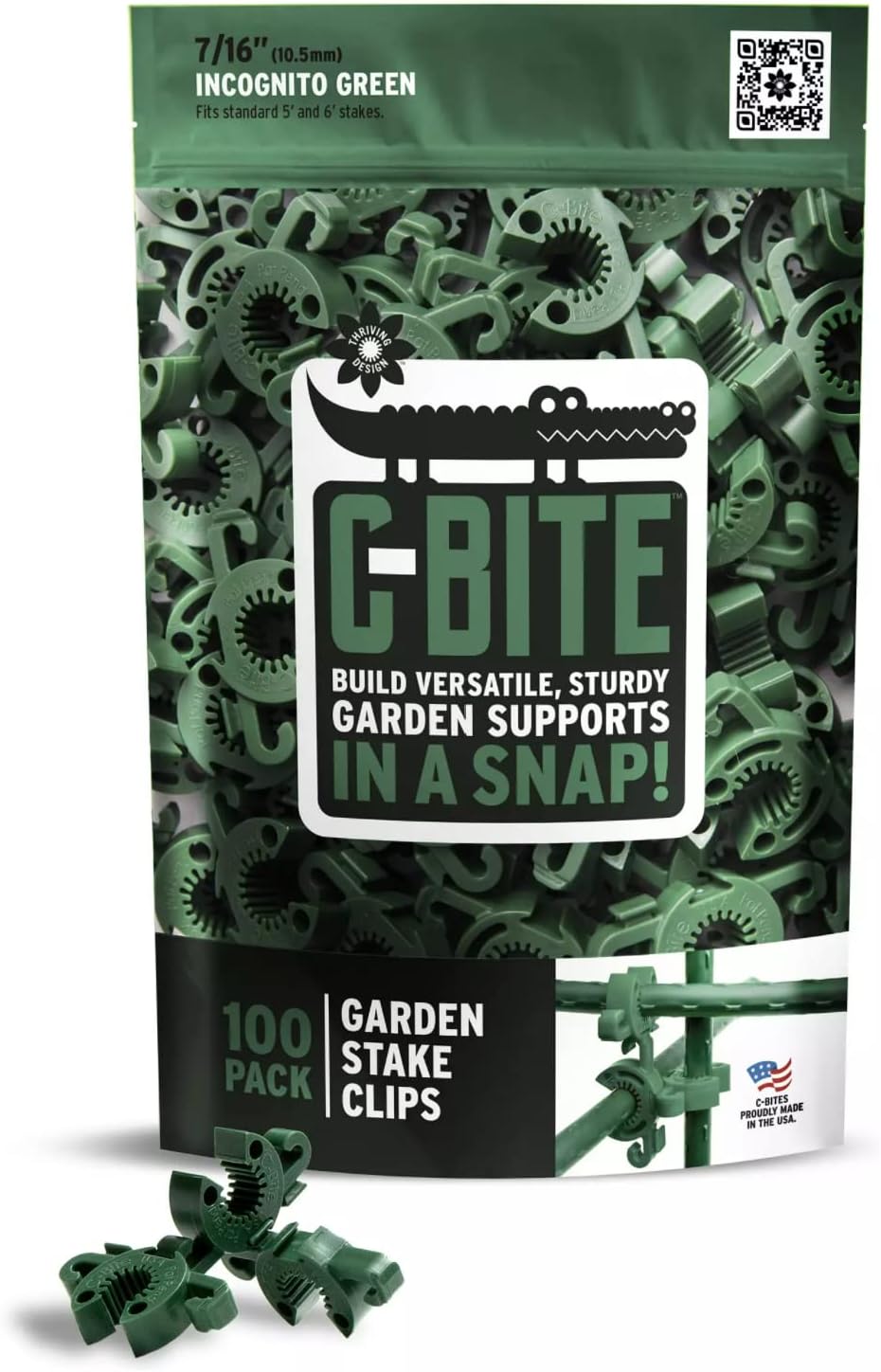 Plant Support Clips for Trellis, Garden Stakes, Wire Fence, Climbing Plants, Indoor Gardening, Hydroponics Systems, and Vines | Durable Gardening Clips (Incognito Green - 100 Pack)-VerdiqueGarden