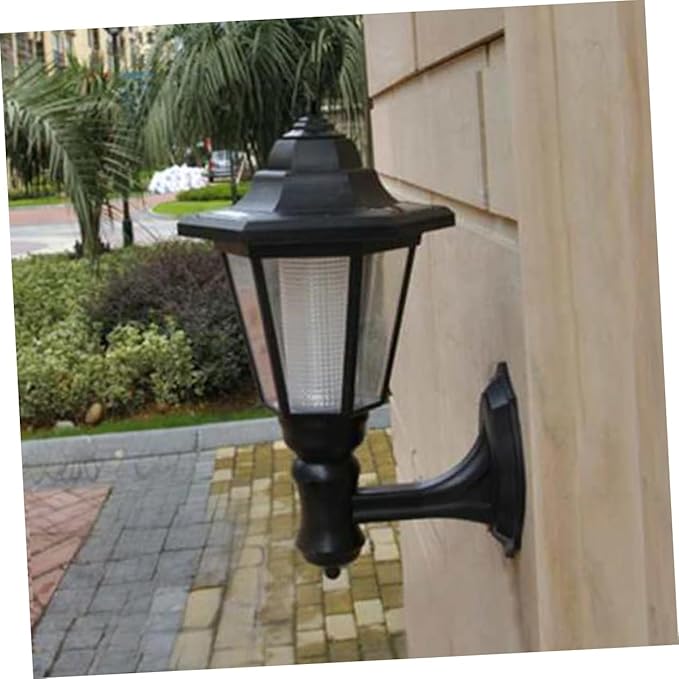 DOITOOL Solar Wall Lights Outdoor, 6-Pack Hexagonal LED Wall Sconce, Black, 16x28CM, IP44 Waterproof, Automatic On/Off, Outdoor Porch Garden Fence Landscape Hotel Restaurant Patio-VerdiqueGarden