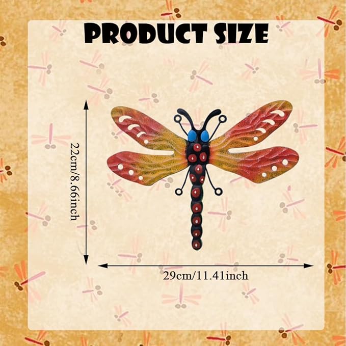 3 Pcs Metal Dragonfly Wall Decor, Colorful Metal Dragonfly Panel, Elegant Butterfly Wall Art - Home Office Garden Decor-VerdiqueGarden