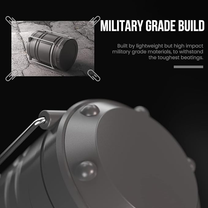 Lichamp LED Camping Lantern, 4 Pack Battery Powered Flashlight for Power Outages, Portable Collapsible Hanging Light Essential for Home, Outdoor, Emergency Lamp Survival Kit Gear for Hurricane, Gray-VerdiqueGarden