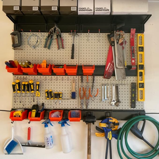 Ultrawall 2 Pcs Metal Pegboard Wall Panels, Peg Boards for Garage Tool Storage-VerdiqueGarden