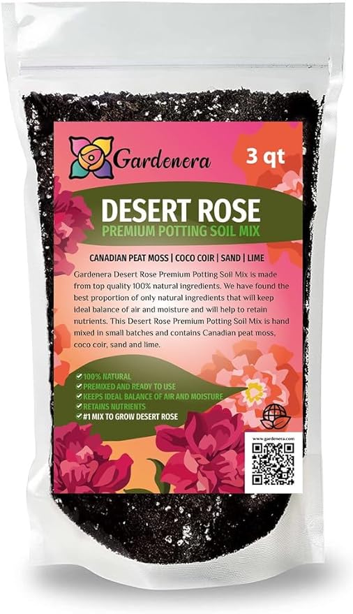 Desert Rose Potting Soil - Perfect Formula for Healthy and Vibrant Adenium Growth - 3 QUARTS-VerdiqueGarden