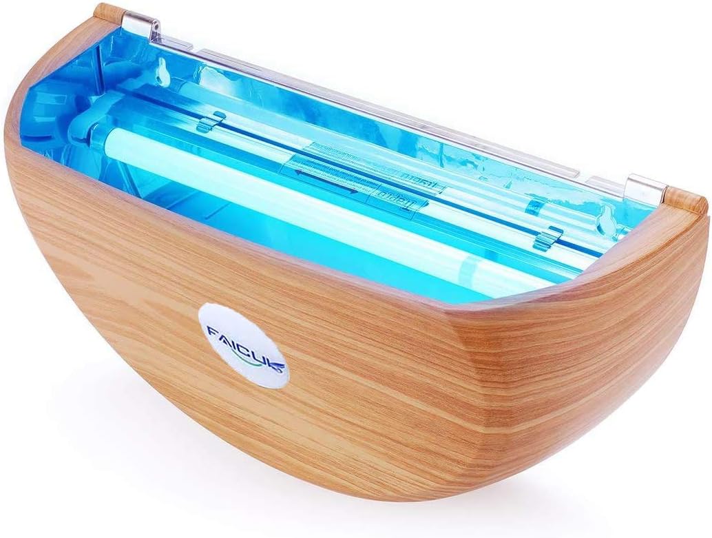 Faicuk WS108 Wall Sconce Fly Light Trap for Capturing Flies, Moths, Gnats, Mosquitos and Other Flying Insects - 13"x7.5"x5.5"(Wood Grain)-VerdiqueGarden