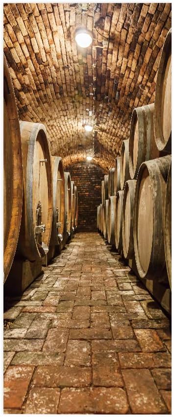 3D Door Stickers Murals Peel and Stick - Wine Cellar - Door Wallpaper Self-Adhesive Door Decals Removable PVC Waterproof Door Poster for Bedroom Living Room Door Decoration 37.4" x 78.7"-VerdiqueGarden