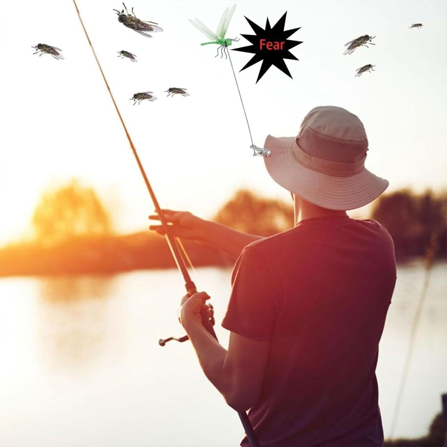 40 Pcs Dragon Fly Clips for Bugs Repellent, 3D Artificial Dragonfly Hat Clip, Dragonfly Garden Decor (40, 4 Colors)-VerdiqueGarden