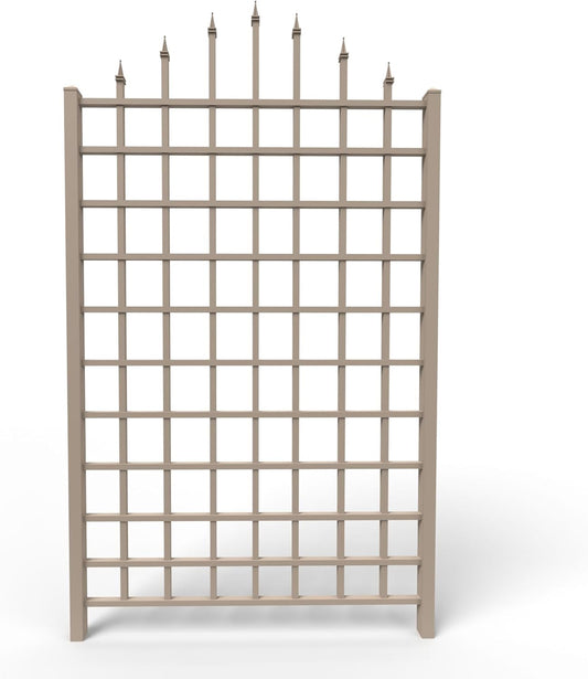 Dura-Trel Winchester 57 x 95 Inch PVC Vinyl Outdoor Garden Patio Trellis, with Wall Mounting Screws, Mocha-VerdiqueGarden