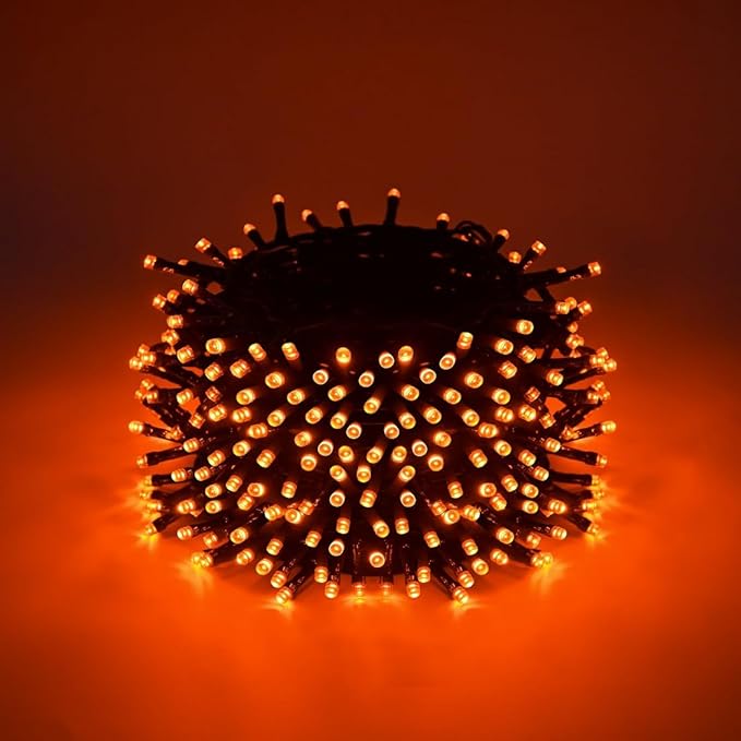 300 LED Halloween Lights, 118FT Waterproof Halloween String Lights, Orange Halloween Lights Outdoor with 8 Lighting Modes for Halloween Outdoor Party Yard Garden Decoration-VerdiqueGarden