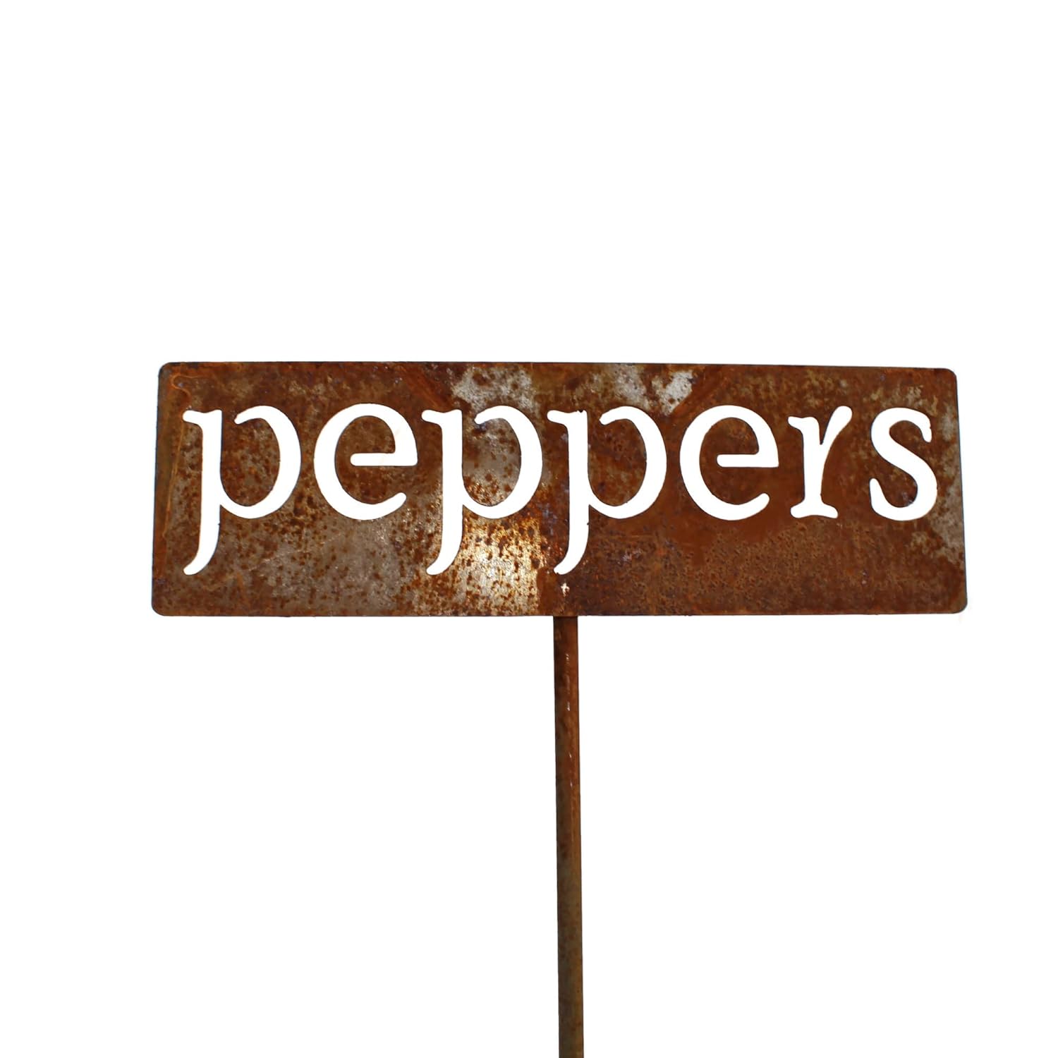 Classic Metal Garden Markers 19 Inches Tall (peppers, Naturally Rusted)-VerdiqueGarden