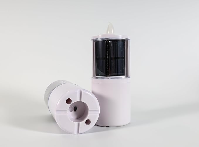 Solar Candles Outdoor Waterproof, Solar Candles for Cemetery, 2.5"x6.5",Dusk to DAW,for Cemetery Grave Garden Patio Yard Lawn Decoration (Set of 4)-VerdiqueGarden