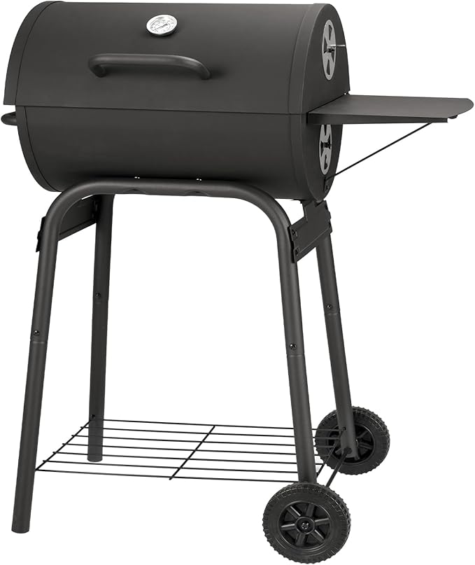 Barrel Charcoal Grill, Large Charcoal Grills with Side Shelf, Outdoor BBQ Grill,Perfect for Backyard Camping, Patio Parties, and Picnics-VerdiqueGarden