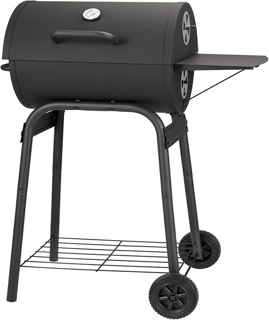 Barrel Charcoal Grill, Large Charcoal Grills with Side Shelf, Outdoor BBQ Grill,Perfect for Backyard Camping, Patio Parties, and Picnics-VerdiqueGarden