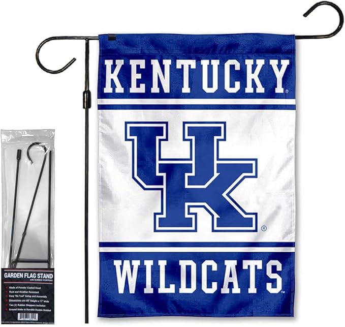 Kentucky Wildcats Garden Banner Flag with Flag Pole Stand Set-VerdiqueGarden