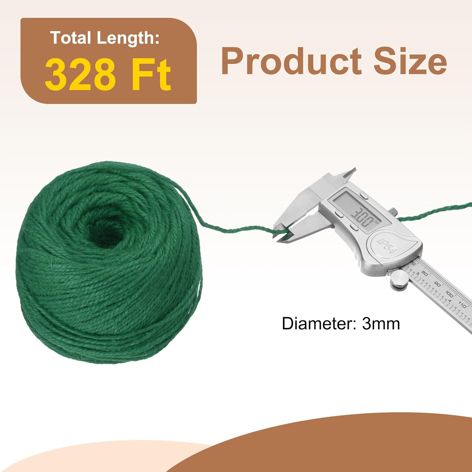 uxcell 328 Feet Natural Jute Twine String,3mm Thin Garden Twine Rope Colored Plant String Cord for DIY Art Crafts Gift Wrapping Decoration Packing Gardening Plant Hanger,Dark Green-VerdiqueGarden
