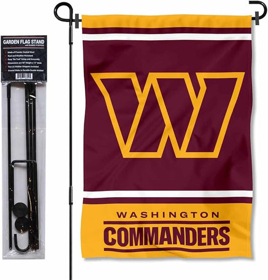 WinCraft Washington Commanders Garden Flag and Flagpole Mount-VerdiqueGarden