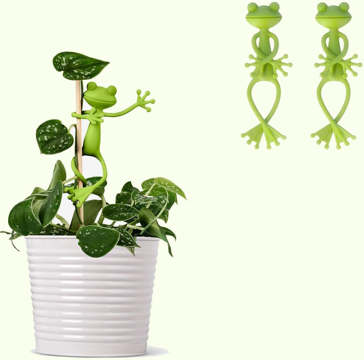 Frog Plant Stand for Potted Plants & Vines - Sturdy Gardening Clips with Cute Frog Design, Indoor/Outdoor Plant Stand Accessories - Multipurpose Garden Decor Clips for Flower Pots (2pc)-VerdiqueGarden