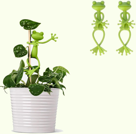Frog Plant Stand for Potted Plants & Vines - Sturdy Gardening Clips with Cute Frog Design, Indoor/Outdoor Plant Stand Accessories - Multipurpose Garden Decor Clips for Flower Pots (2pc)-VerdiqueGarden