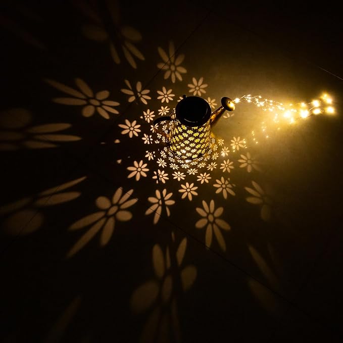 Garden Decor Solar Lights Outdoor Large Hanging Waterproof Watering Can Landscape Lights Outside Decorations for Yard Front Porch Patio Backyard Gardening Gift for Mom Grandma Women Birthday-VerdiqueGarden