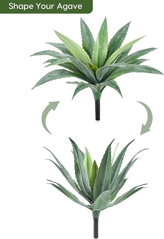 Velener 24 Inch Tall UV Resistant Artificial Agave Plant - Realistic Faux Succulent for Indoor & Outdoor Decor, Perfect for Home, Office, and Housewarming-VerdiqueGarden