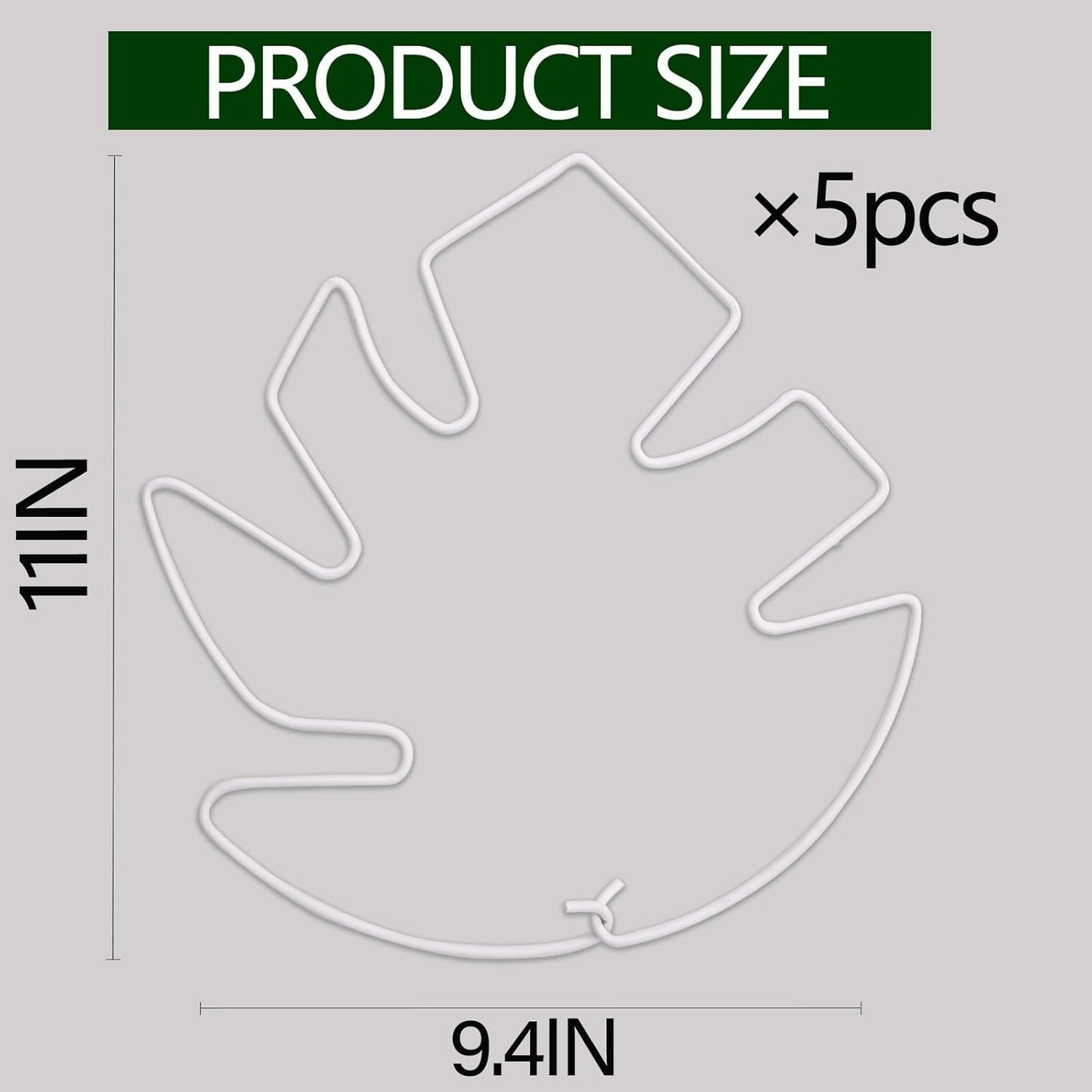 5PCS Monstera Plant Stem Support White - 11x9.4 inches, Durable Adjustable Leaf Supports for Indoor Plants, Fishbone Cactus Stake Holder for Garden Stability-VerdiqueGarden