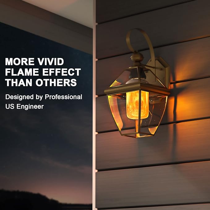 Hompavo 【Upgraded】 LED Flame Light Bulbs, 4 Modes Flickering Light Bulbs with Upside Down Effect, E26/E27 Base Flame Bulb for Halloween, Christmas,Indoor and Outdoor Decoration (White-4 Pack)-VerdiqueGarden